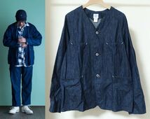 21SS POST O'ALLS OVERALLS ポスト オーバーオールズ 3103-5D POST 42 DV ノーカラー デニム ジャケット S_画像1