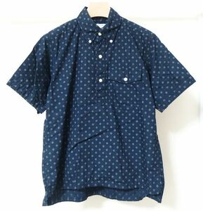 Engineered Garments エンジニアードガーメンツ Popover BD Shirt Diamond Foulard Print プルオーバー 半袖シャツ XS 紺 総柄