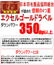 羽毛布団 セミダブル イングランド産ホワイトダック 90% ダウン エクセルゴールドラベル 350dp以上 超長綿 綿100% 日本製_画像3