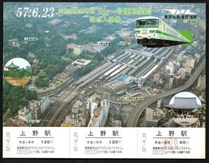 昭和５７年　新幹線連絡専用リレー号運転開始記念（東京北局）上野駅