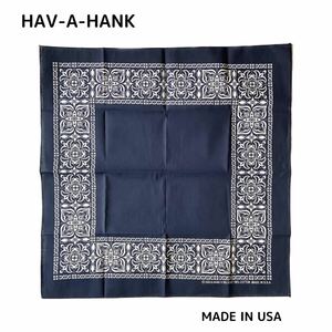 未使用品 HAV-A-HANK ハバハンク オープンセンターバンダナ ネイビー MADE IN USA アメリカ製