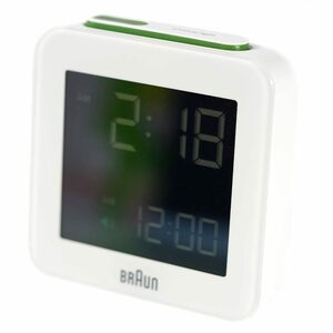 [新品 未使用] ブラウン 置き時計 目覚まし時計 デジタル アラーム スヌーズ ライト機能 BRAUN BNC009WH-RC