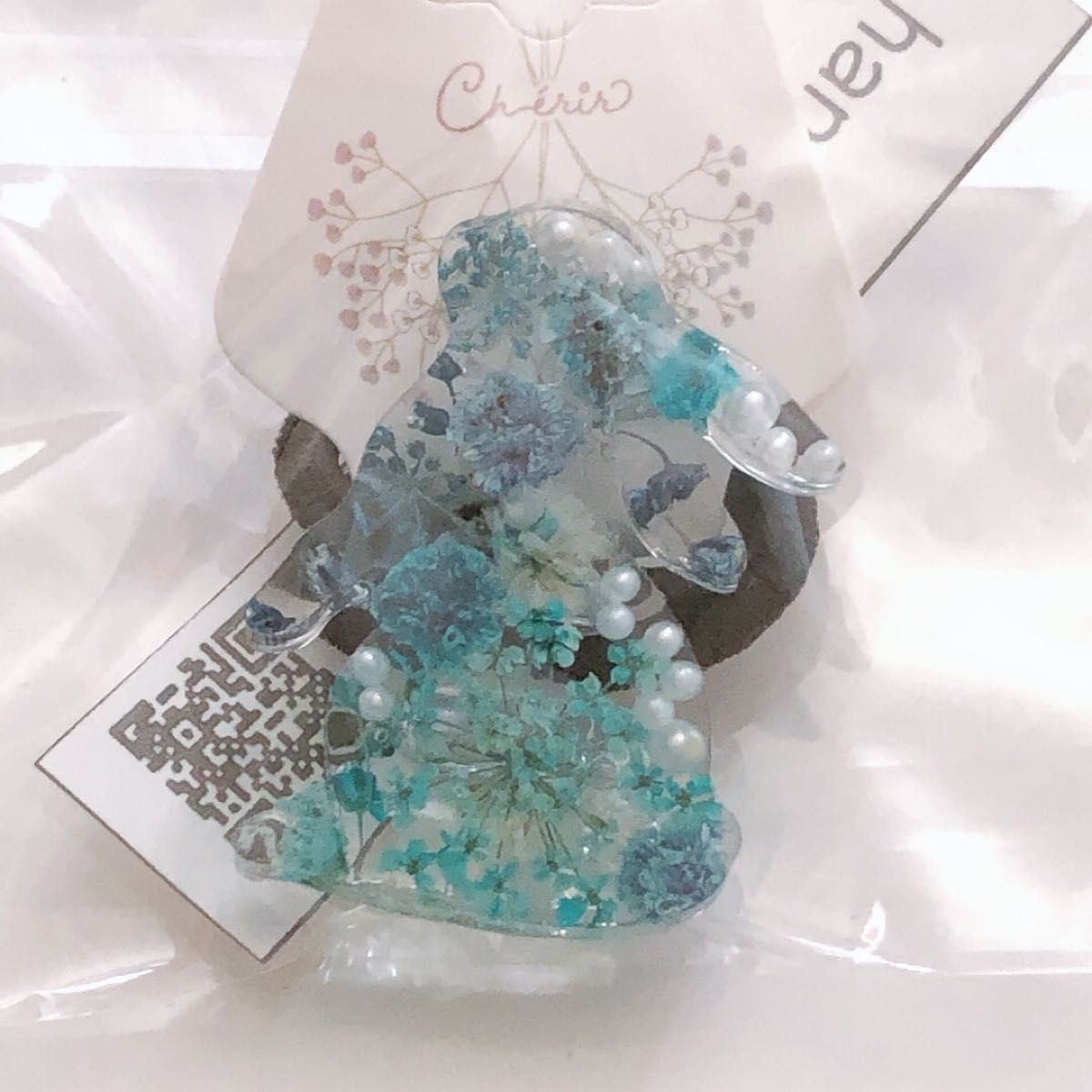 ヘアアクセ くすみピンク ヘアゴム レジン ドライフラワー 【レジンNo