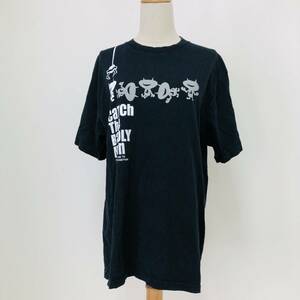 k0104 美品 Laundry ランドリー Tシャツ 半袖 プリント 丸首 キャラクター 夏 黒 メンズ おしゃれ おもしろ シンプルデイリーカジュアル