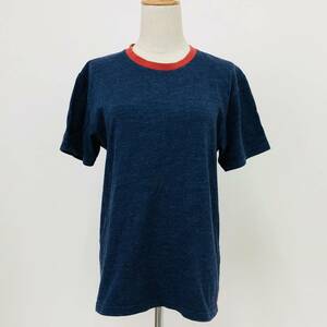 k0160 POLO RALPH LAUREN ポロ Tシャツ 半袖 綿混 ロゴ刺しゅう 丸首 M ネイビー 無地 シンプル カジュアル ヴィンテージレトロスタイル