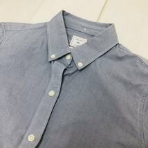 k0257 極美品 GAP ギャップ シャツ 長袖 コットン100％ ボタンダウンカラー XXXS 青系 グレー系 レディース スタイリッシュオフィスルック_画像7