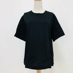 k0332 美品 VERMEIL par iena ヴェルメイユパーイエナ Tシャツ 半袖 綿100％ 日本製 丸首 黒 無地 レディース シンプルデイリーカジュアル