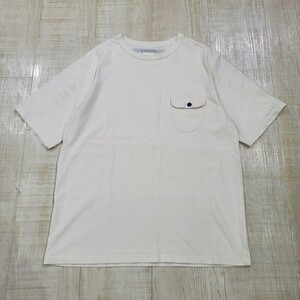 EEL Products イール プロダクツ Touki Button no poke Tee 陶器釦のポケT ポケット Tシャツ 半袖Tシャツ ホワイト サイズ S