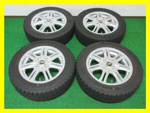 Y436【送料無料】185/60R15 ほぼ新品溝 ♪ イボ付 ♪ スタッドレス WINTERMAXX WM02 ♪ 22年製 ホイールセット 4本 激安 フィット シャトル