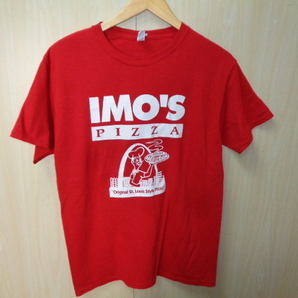 T28◆JERZEES製 IMO'S PIZZA Tシャツ◆Mサイズ 赤色 イモズピザ 米国ピザレストランチェーン US古着 輸入古着 ネコポス便発送送料385円 5Hの画像1