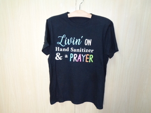 T36◆Livin' on a Prayer Tシャツ◆ブラック フロントプリント メンズ トップス プリントTシャツ US古着 USED ネコポス発送 5H