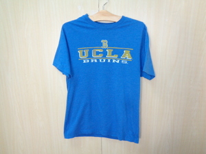 T63◆UCLA BRUINS Tシャツ◆size:M ブルー系 ポリコットン カルフォルニア大学ロサンゼルス校 メンズ トップス 古着 ネコポス便発送 5H