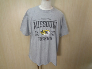 T45◆RUSSELL製 ミズーリタイガース Tシャツ◆ラッセル 2XL ビッグサイズ 杢グレー MISSOURI TIGERS US古着 輸入古着 ネコポス便発送 5H