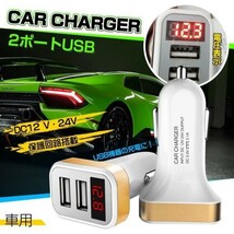 車用 シガーソケット usb 2ポート 電圧 カーチャージャー 増設 2.1A 12v 24v 充電器 タブレット pc スマホ 搭載 車載用 カー用品_画像1