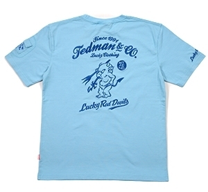 テッドマン/刺繍/Tシャツ/sax/XL/tdss-487/エフ商会/カミナリモータース
