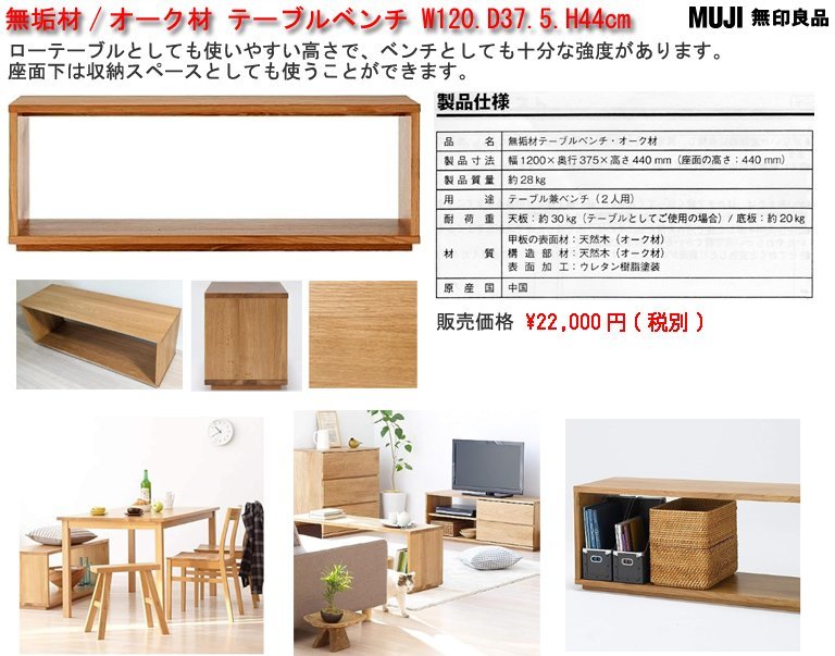 ヤフオク! -「無印 オーク テーブル」の落札相場・落札価格