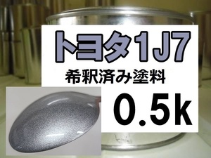 ◆ トヨタ1J7　塗料　ソニックチタニウム　レクサス IS　希釈済　0.5ｋ　１Ｊ７