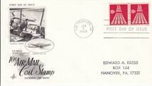 【ＦＤＣ】コイル切手・エアーメール切手（２）（１９６８年）（アメリカ）実逓　t3818_画像1