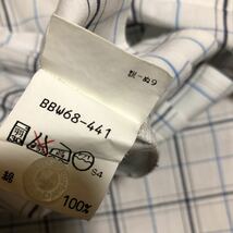 90s 日本製 Burberrys チェック 半袖シャツ 白 Mサイズ 古着 ヴィンテージ バーバリーズ_画像6