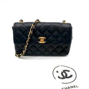 CHANEL シャネル ターンロック ミニ マトラッセ チェーン ショルダー バッグ ブラック 良品 M12348