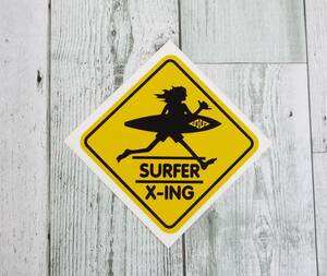 ★ハワイ直輸入★SURFER X-ING ステッカー＜サーフ・アンド・シー＞Surf N Sea／サーフンシー／ノースショア／ハレイワ／Northshore＜L＞