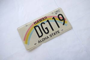 ★ハワイ直輸入★本物 ナンバープレート／ライセンスプレート 中古★DG119／ハワイアン雑貨／HAWAII/ALOHA STATE/宇多田ヒカル 松任谷由実