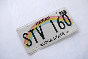 ★ハワイ直輸入★本物 ナンバープレート／ライセンスプレート 中古★STV 160／ハワイアン雑貨／HAWAII/ALOHA STATE/