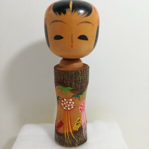 1970s～1980s 創作こけし 彩色 くぬぎ 櫟 『天の川 七夕』 高さ15.5cm [ 土産物 こけし 郷土玩具 日本人形 木工芸品 伝統こけし ]