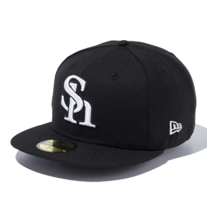 ニューエラ 59FIFTY 福岡ソフトバンクホークス ブラック ホワイト ブラック ホワイト 7 3/8 1個 [T便60] [T便 1/4]