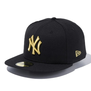 ニューエラ 59FIFTY ニューヨーク・ヤンキース ブラック ゴールド ブラック ゴールド 7 3/8 1個 [T便60] [T便 1/4]