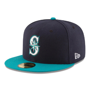 ニューエラ 59FIFTY MLBオンフィールド シアトル・マリナーズ オルタネイト ネイビー ノースウエストグリーン 7 5/8 1個 [T便60] [T便 1/4]