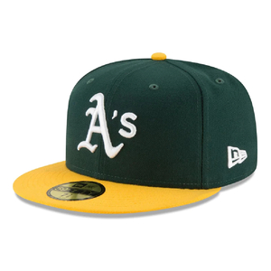 ニューエラ 59FIFTY MLBオンフィールド オークランド・アスレチックス ホーム ダークグリーン Aゴールド 7 1個 [T便60] [T便 1/4]