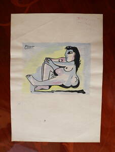  free shipping * Picasso Picasso * autographed * Picasso & Barcelona, Spain. guarantee Lee stamp attaching * oil painting .* rare * copy * sale certificate attached *