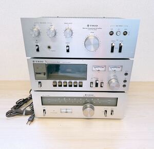 【3set】TRIO ステレオチューナー カセットデッキ アンプ AM/FM トリオ オーディオ機器 KX-3000 KA-3300 KT-3300 整理品