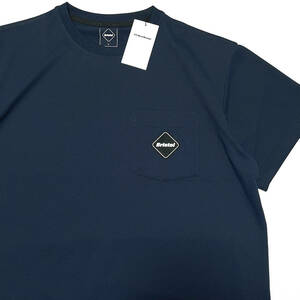 23SS新品Lネイビー★F.C.Real BristolポケットTシャツEMBLEM POCKET TEE鹿の子TシャツFCRBブリストルF.C.R.BジャージSOPH.XLゴルフNIKE23AW