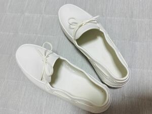  Italy departure woz?woz deck shoes rain shoes 41/26cm color white moccasin rain. day . stylish is possible deck shoes Raver made therefore 