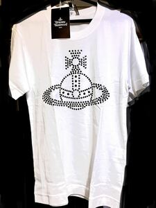 送料込●新品●完売品 Vivienne Westwood 半袖Tシャツ42 白A 日本製 スタッズオーブ コットン100% ヴィヴィアンウエストウッド ビビアン