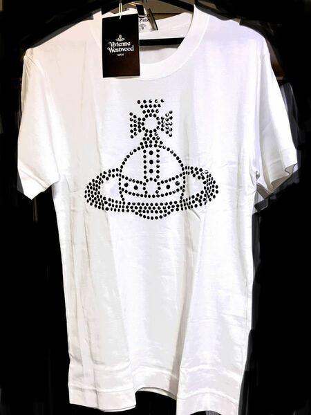 送料込●新品●完売品 Vivienne Westwood 半袖Tシャツ48 白A 日本製 スタッズオーブ コットン100% ヴィヴィアンウエストウッド ビビアン