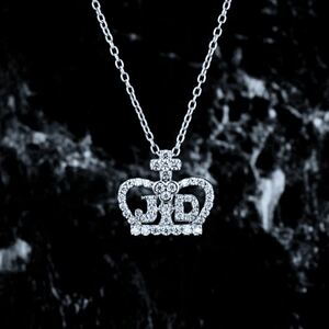  beautiful goods! Justin Davis SNJ380 JD Logo Crown necklace 40cm zirconia clear 