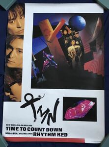 非売品 1990年 TMN TM NETWORK TMネットワーク★Time to Count Down Rhythm Red 店頭告知ポスター★小室哲哉 宇都宮隆 木根尚登