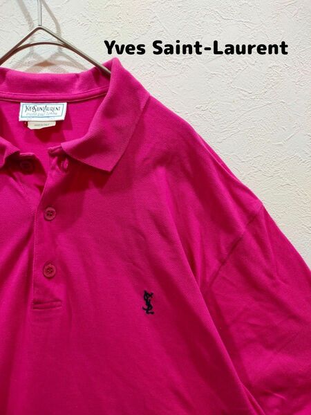 イヴサンローラン　ビンテージポロシャツ　半袖　ピンク