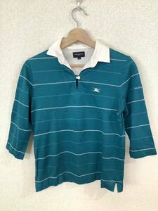 BURBERRY GOLF Burberry Golf 9 part height border pattern polo-shirt with long sleeves lady's high brand Golf wear old clothes 