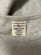 AVIREX U.S.A アビレックス　リブ編み　半袖Tシャツ　クルーネック　グレー　アメカジ　レプリカ　メンズ　古着　M_画像3