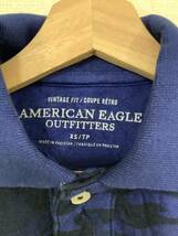 Americaneagle outfitters アメリカンイーグルアウトフィッターズ　カモフラージュ柄　半袖ポロシャツ　ブルー　メンズ　古着_画像3