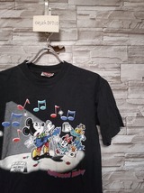 men's F268 vintage 90s USA製 HOLLYWOODMICKEY ハリウッドミッキー 半袖 Tシャツ M ブラック_画像1