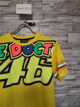 men's F351 VR46 バレンティーノ ロッシ プリント 半袖 Tシャツ S イエロー_画像1