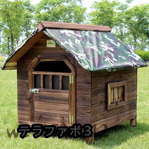 店長特選☆ 犬小屋 大型犬 屋根 ドア付き 耐炭酸化と腐敗 暖かい 全天候型 日焼け対策 防風 雨除け 組立簡単 通気性 安定性と耐久性