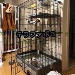 猫 ケージ 2段 キャットケージ 大型 キャスター付 ハンモック付 猫トイレ付 猫ゲージ 脱走防止