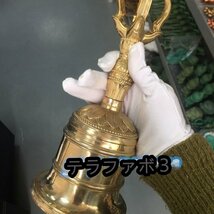 真鍮製 密教法具 真言宗金剛鈴 仏具 寺院仏具 磨き仕上げ 高さ26cm_画像5