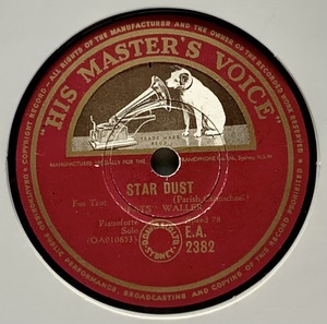 FATS WALLER/KEEPIN OUT OF MISCHIEF NOW/STAR DUST/ (HMV E.A. 2382)　SPレコード　78 RPM (豪)